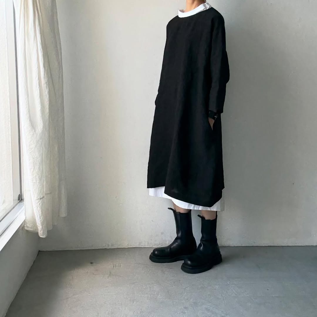 Linenya リネンチュニックワンピース