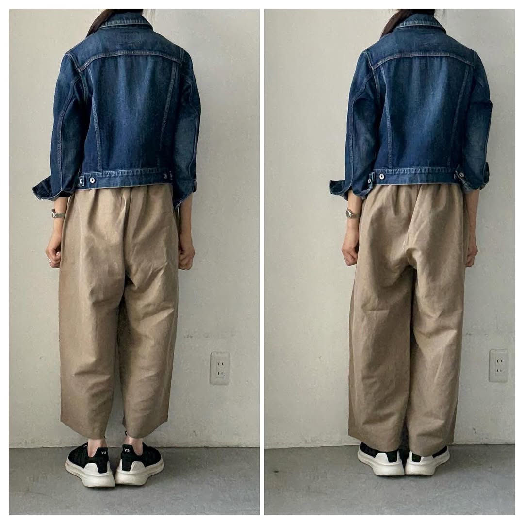 homspun ウールリネンギャザーワイドパンツ ベージュ