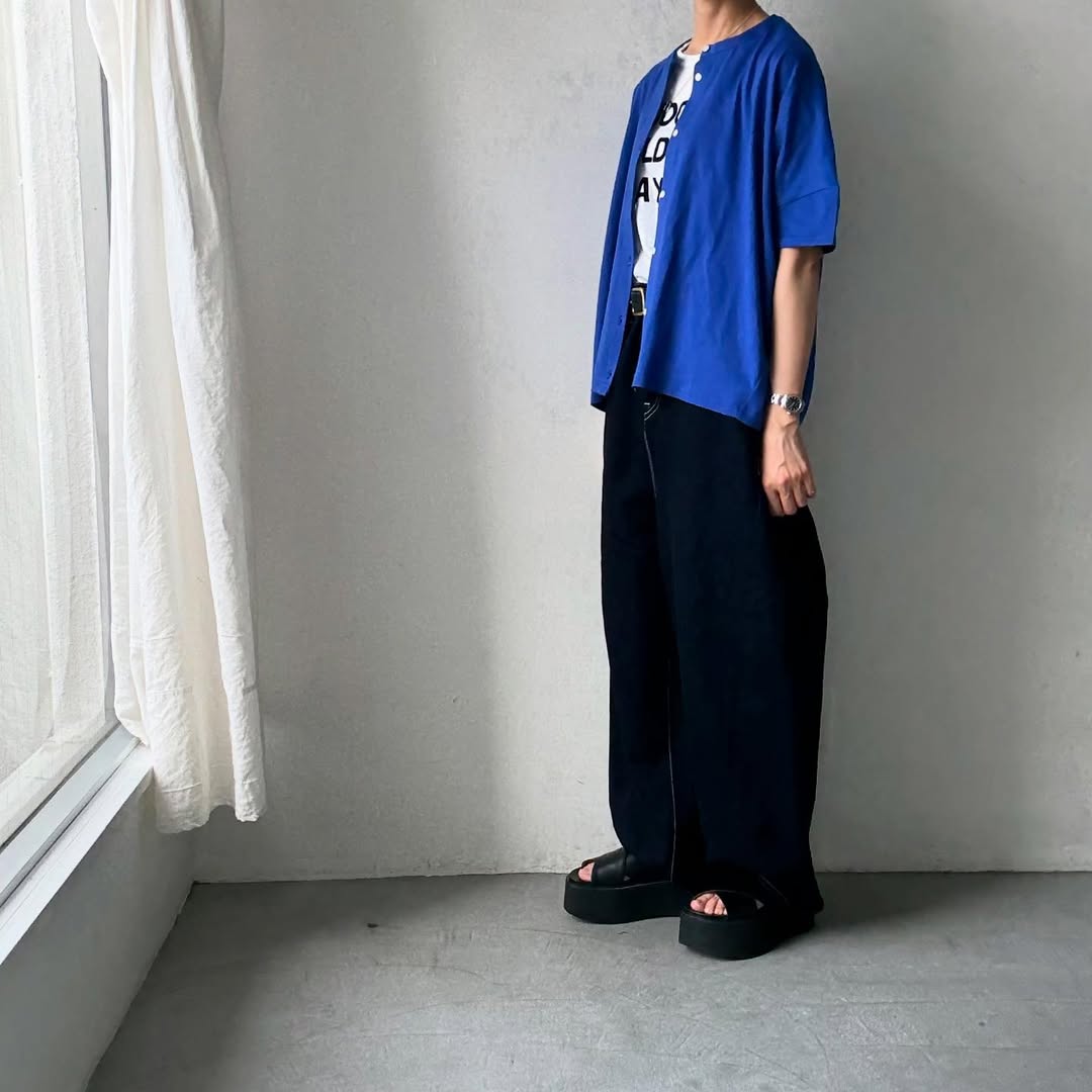 Linenya Tシャツカーディガン ブルー