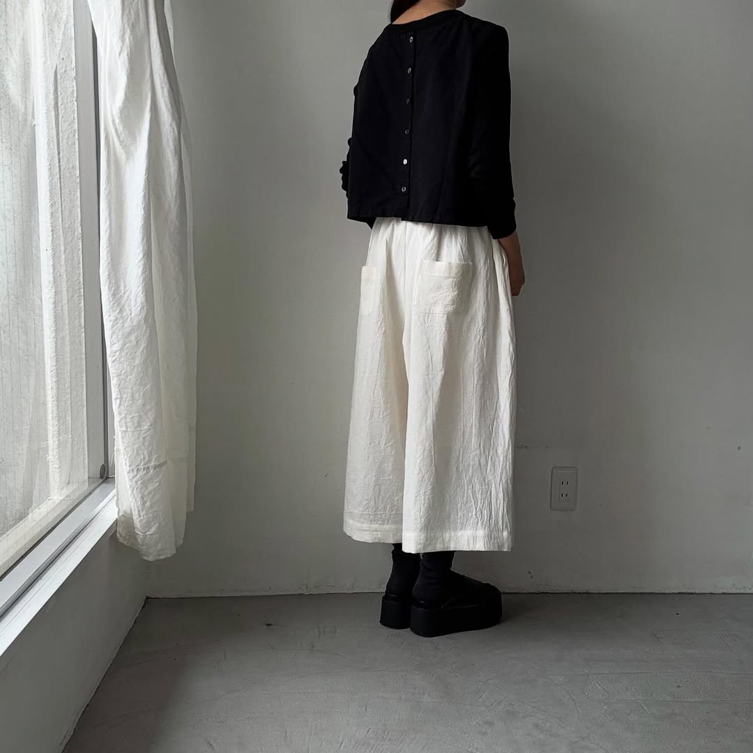 Linenya リネンワイドキュロット ホワイト