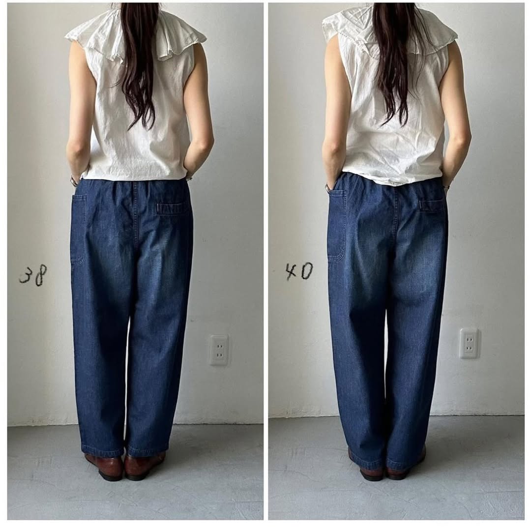 atelier naruse コットンデニムバルーンパンツ ストーンウォッシュインディゴ