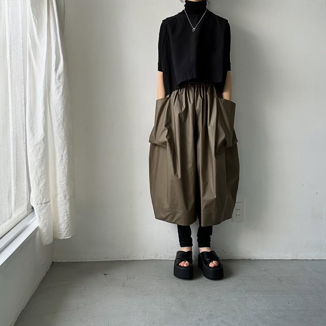 TENNE HANDCRAFTED MODERN ビッグポケットキュロット カーキグリーン