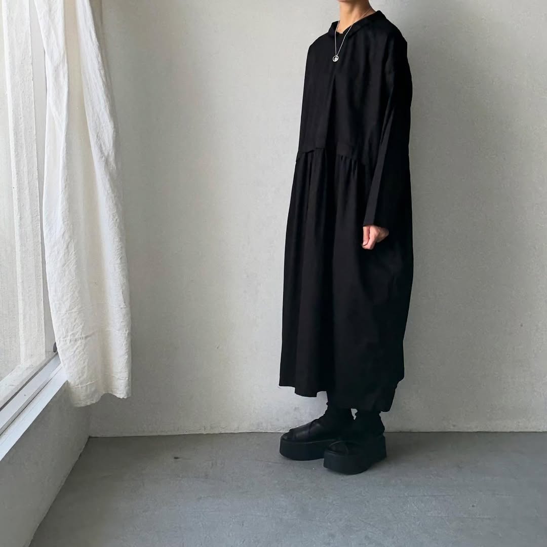 jujudhau コットンツイルプリンプドレス