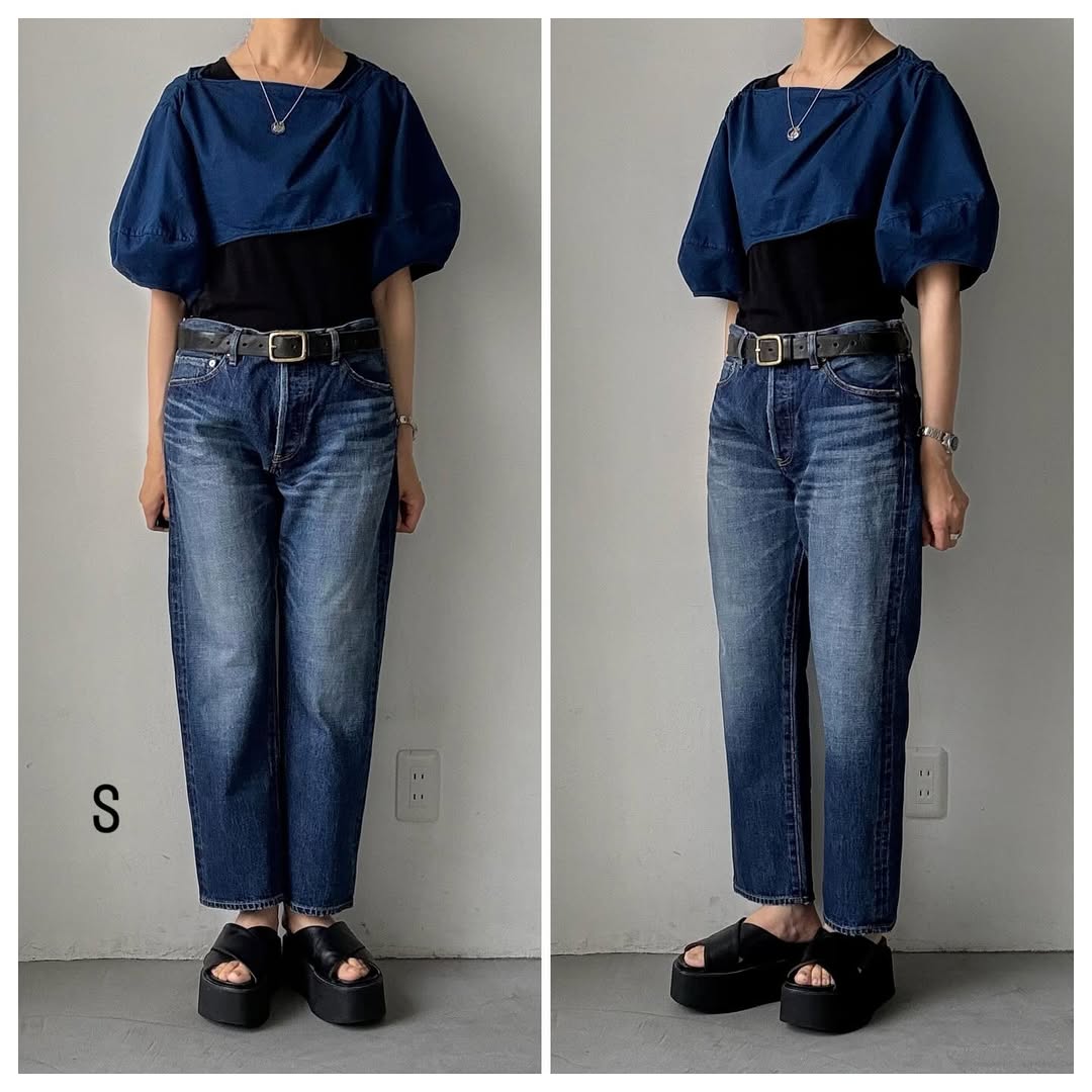 R&D.M.Co ストレートデニムパンツ(ヴィンテージライク) インディゴ