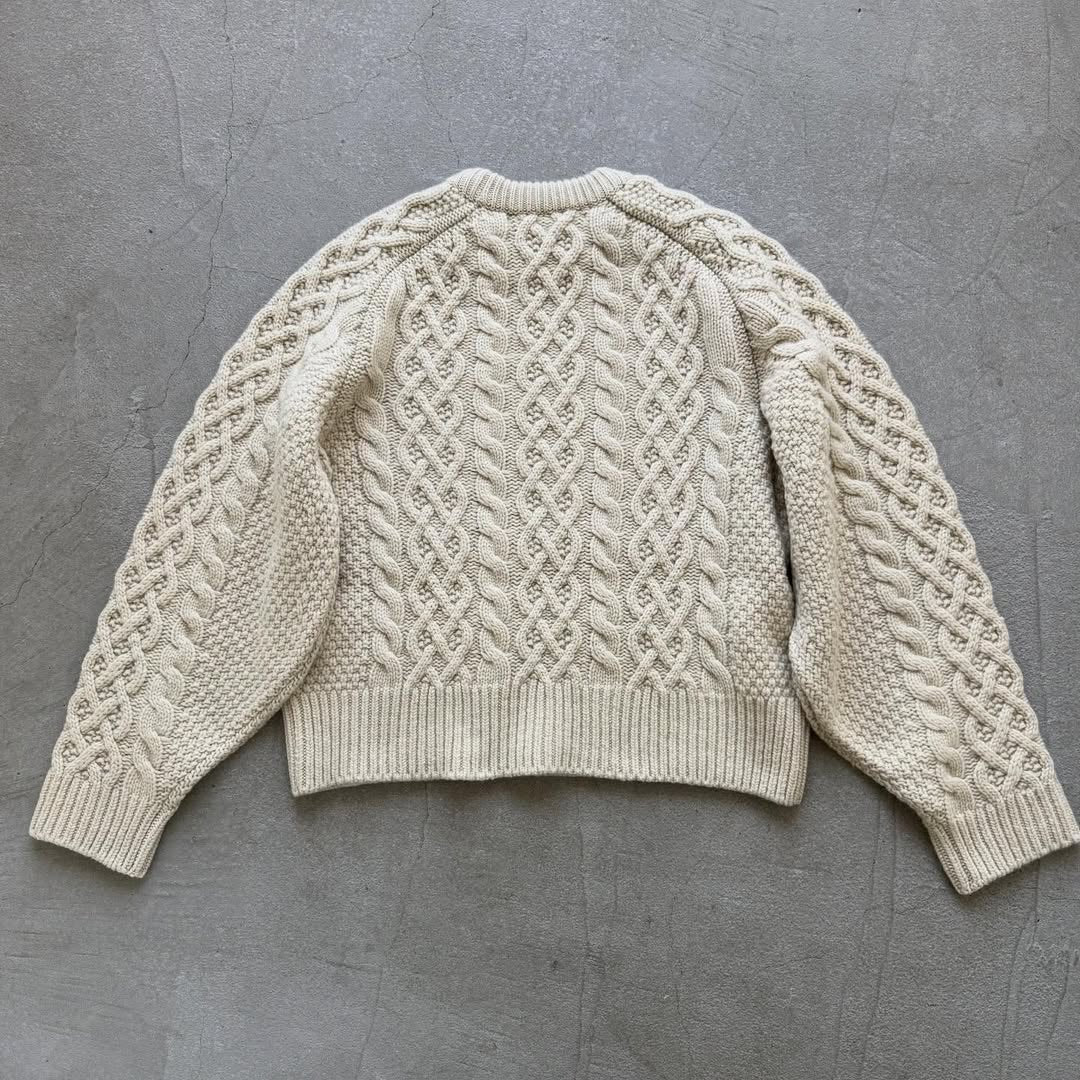 TENNE HANDCRAFTED MODERN ボリュームスリーブアランニットプルオーバー