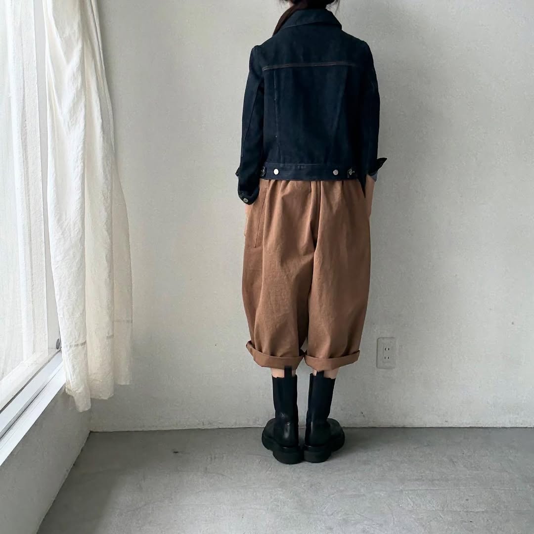 atelier d'antan Perriereコットンワイドパンツ カーキ