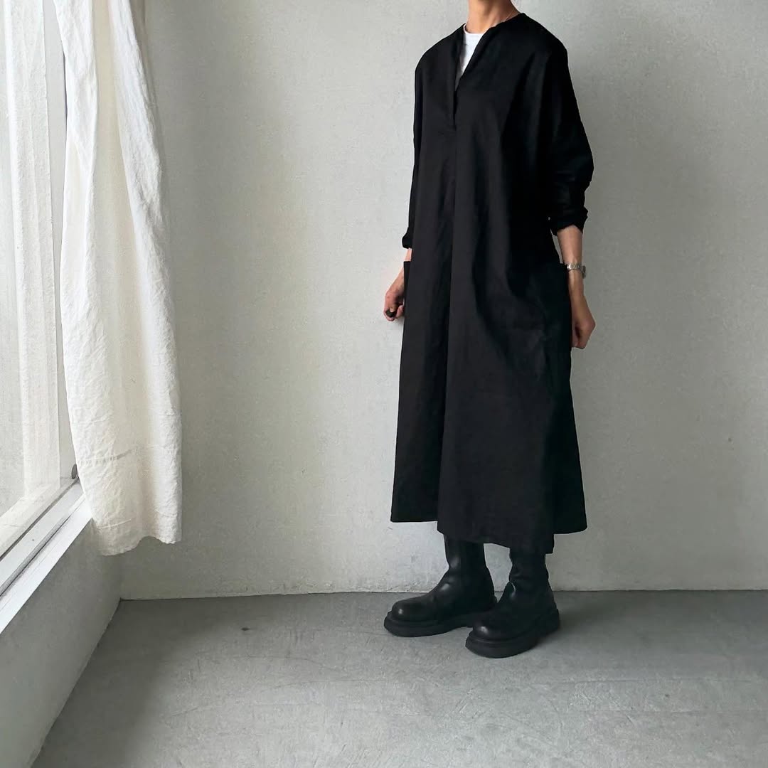 jujudhau コットンツイルポケットドレス
