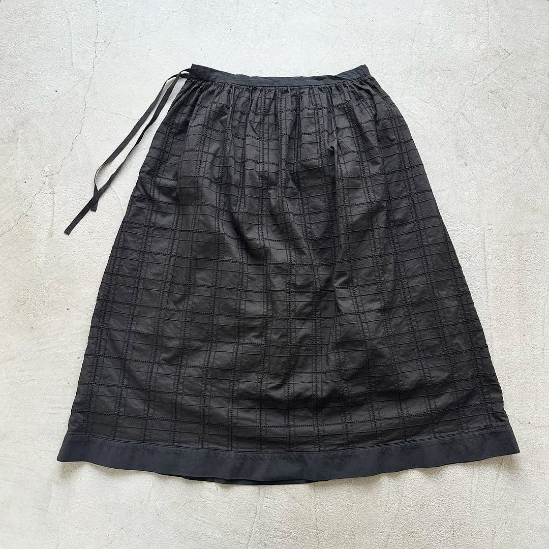 MAGALI ガーメントダイコットンレーススカート ブラック