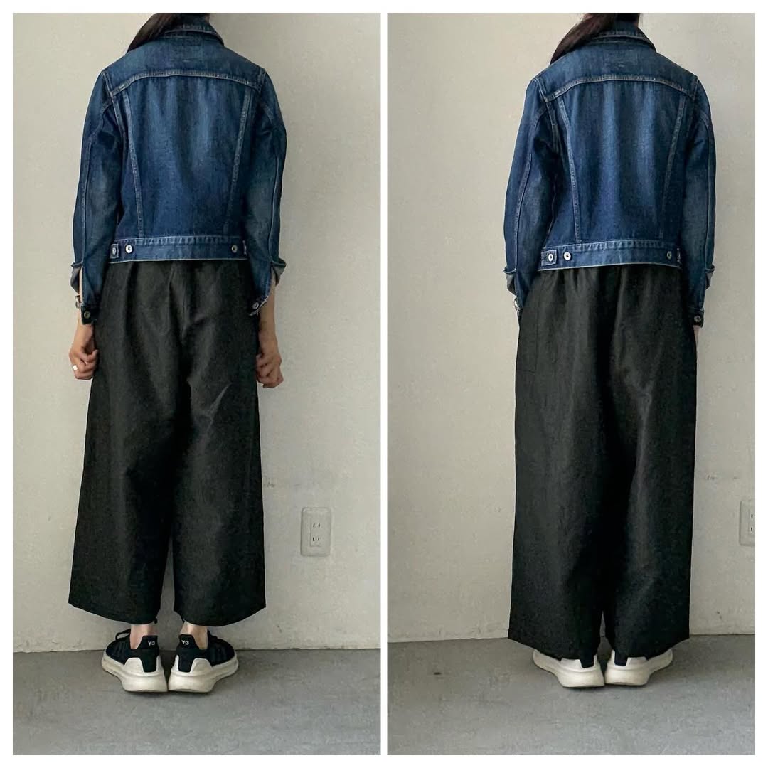 homspun ウールリネンギャザーワイドパンツ ダークグリーン