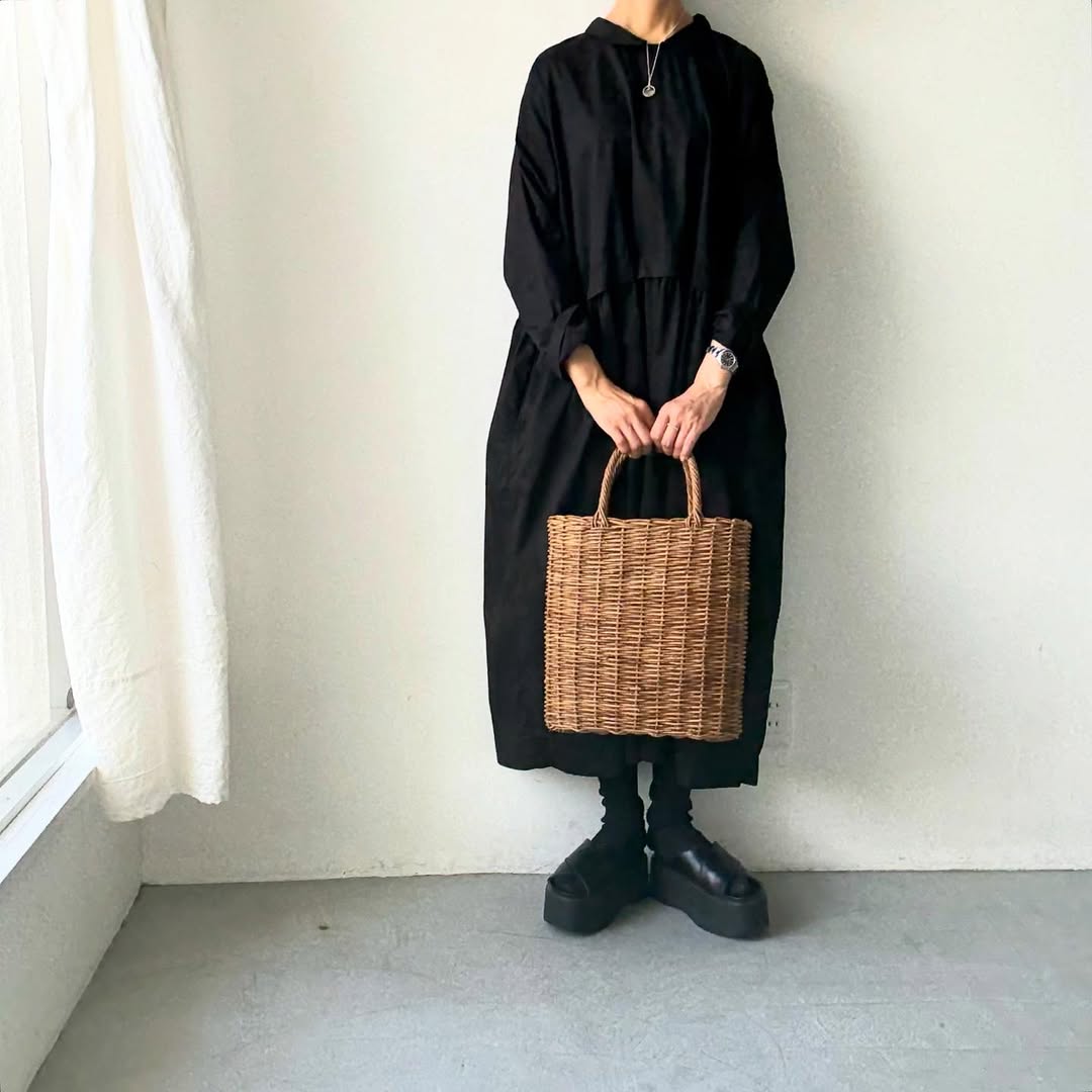jujudhau コットンツイルプリンプドレス