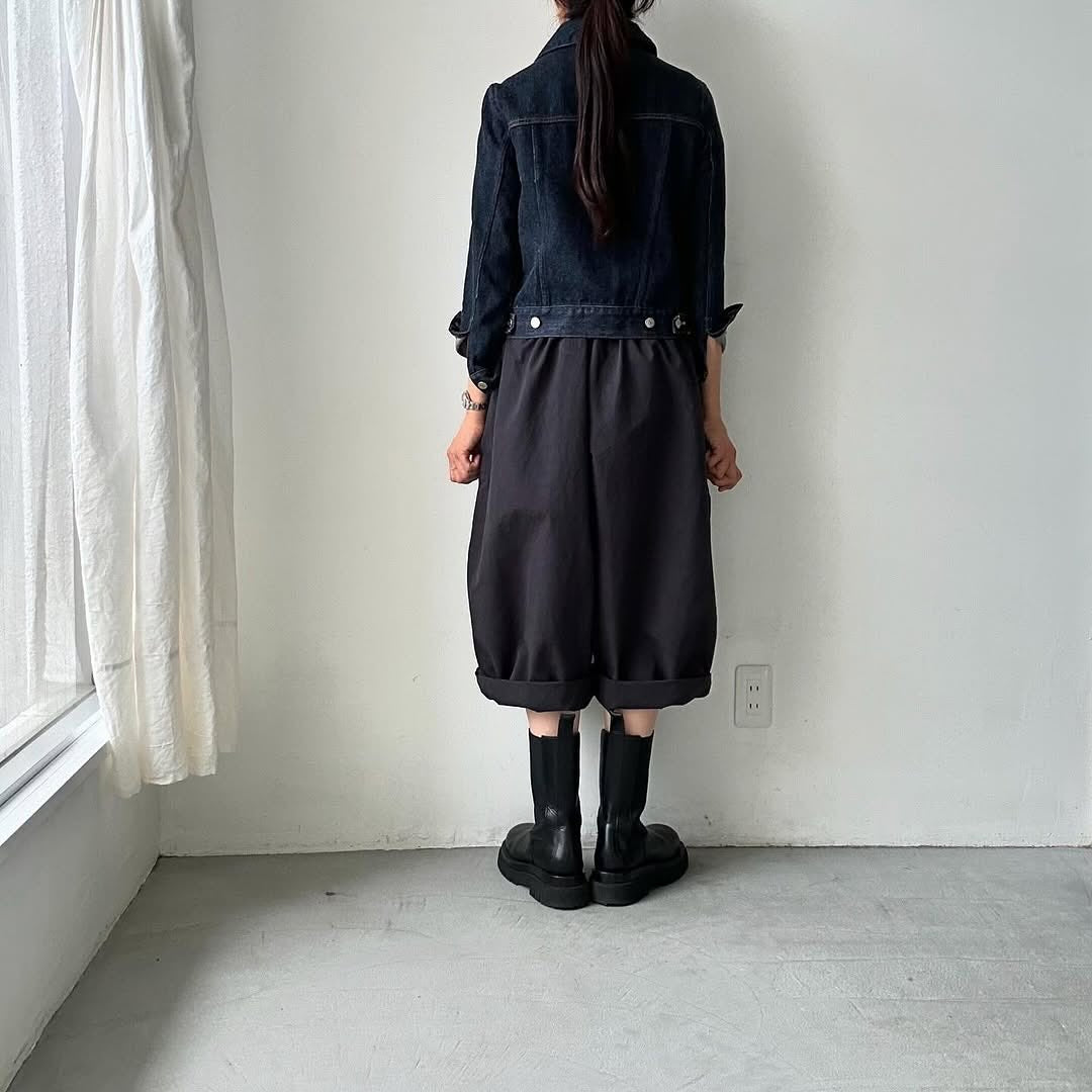 atelier d'antan Perriereコットンワイドパンツ ダークグレー