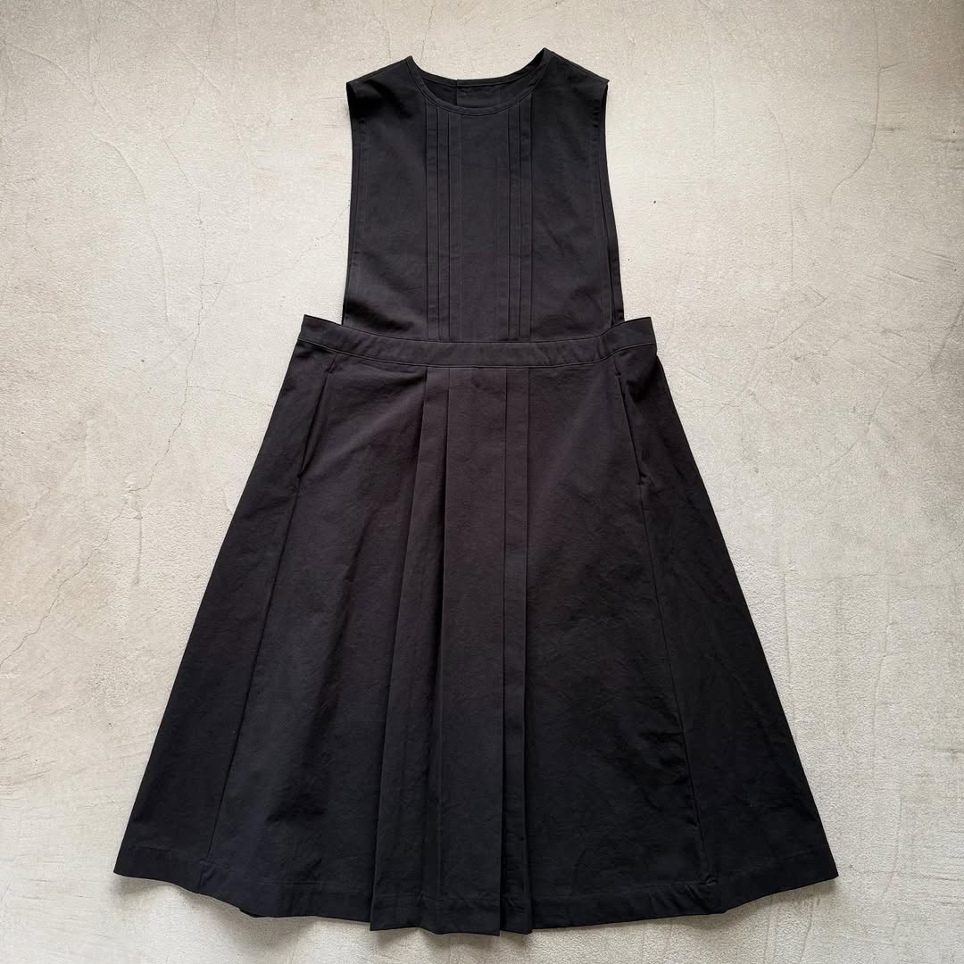 atelier d'antan kobell コットンエプロンドレス ブラック