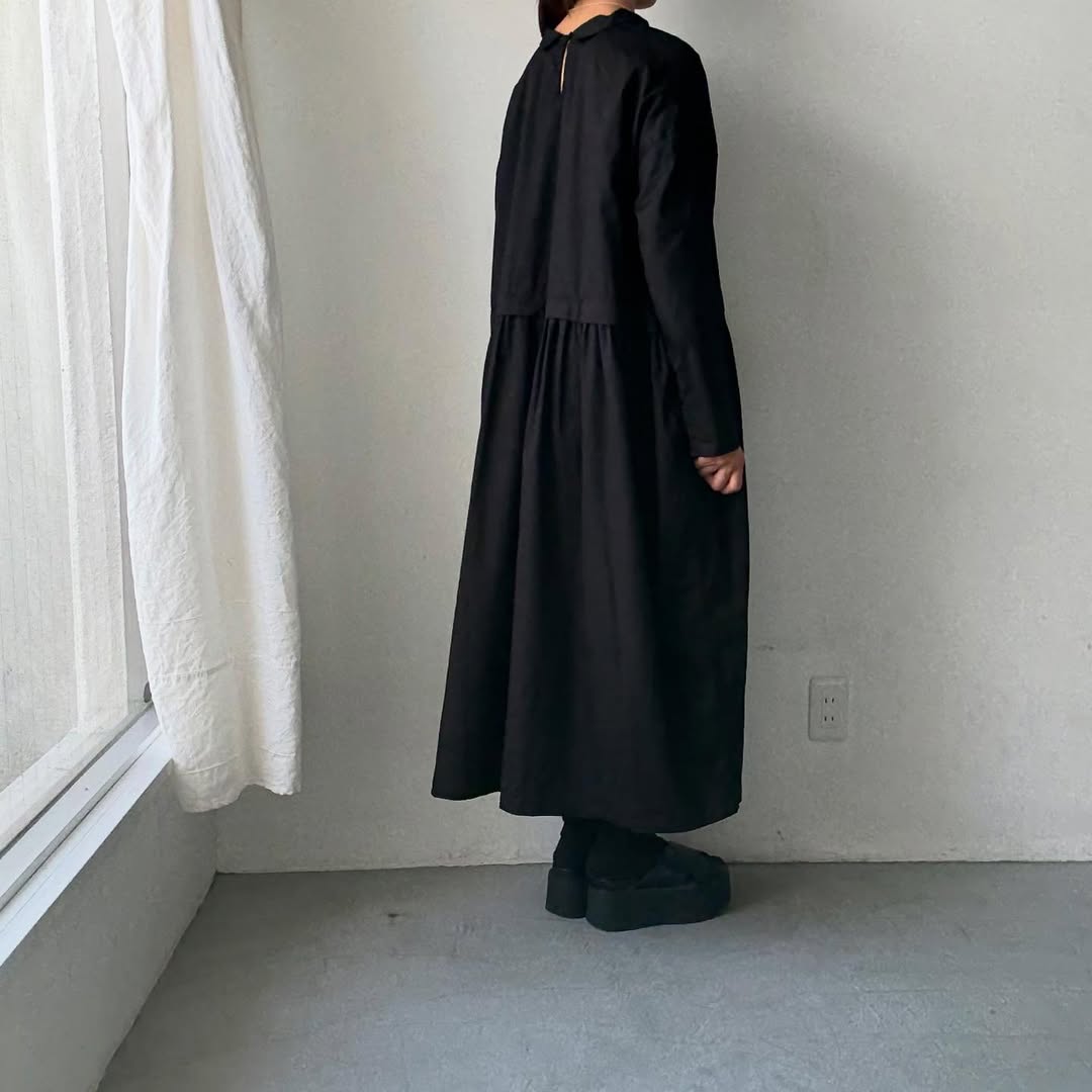 jujudhau コットンツイルプリンプドレス
