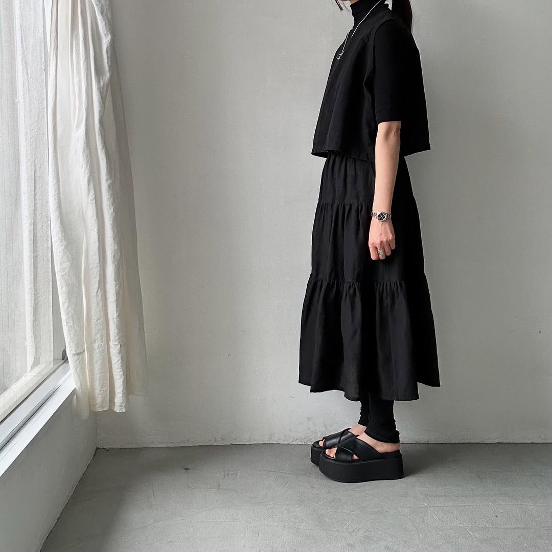 R&D.M.Co デンズリーリネンティアードスカート