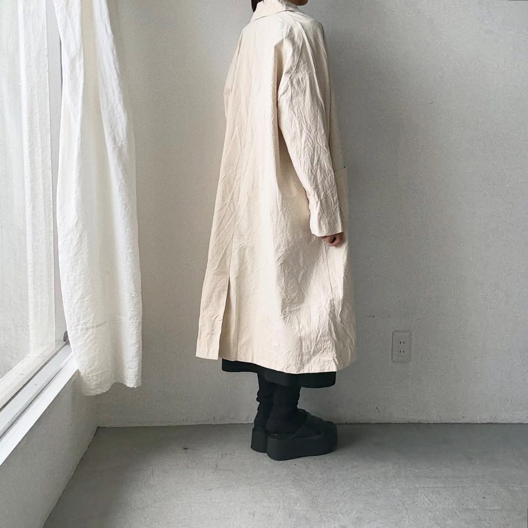jujudhau コットンカラードコート