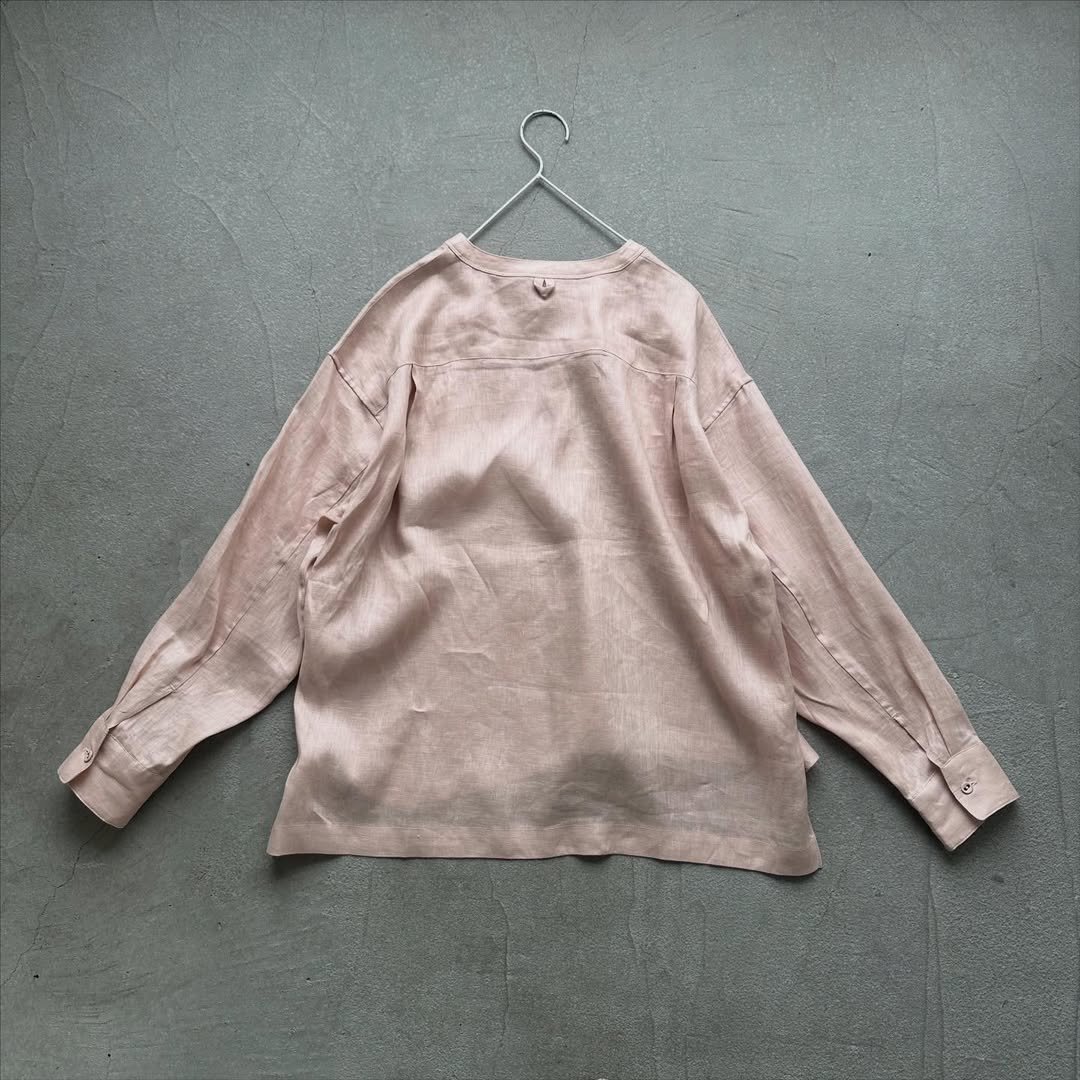 atelier naruse リネンスモックブラウス ペールピンク