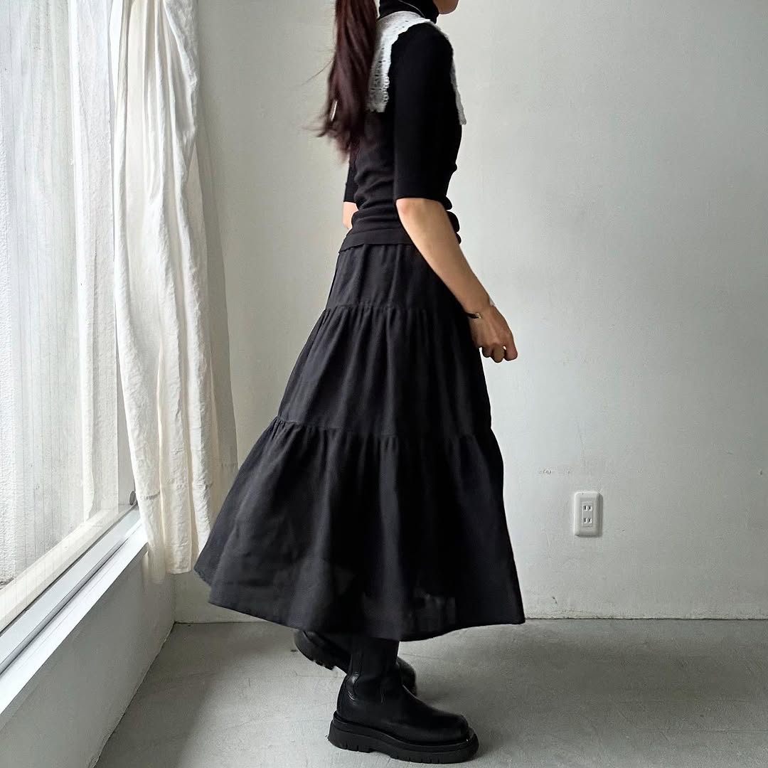 R&D.M.Co デンズリーリネンティアードスカート