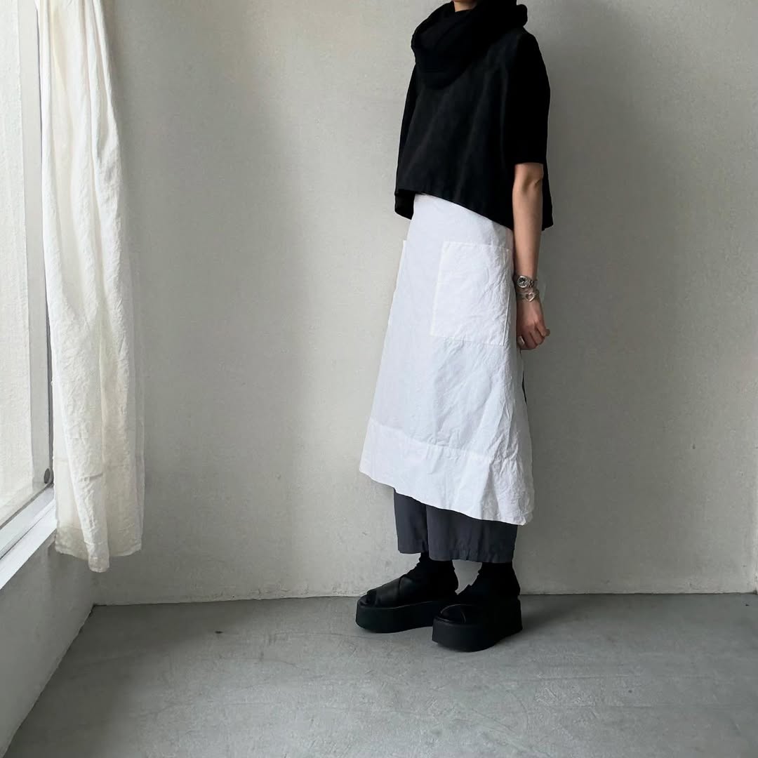 homspun パルキーシーチングコットンギャザーパンツ グレー