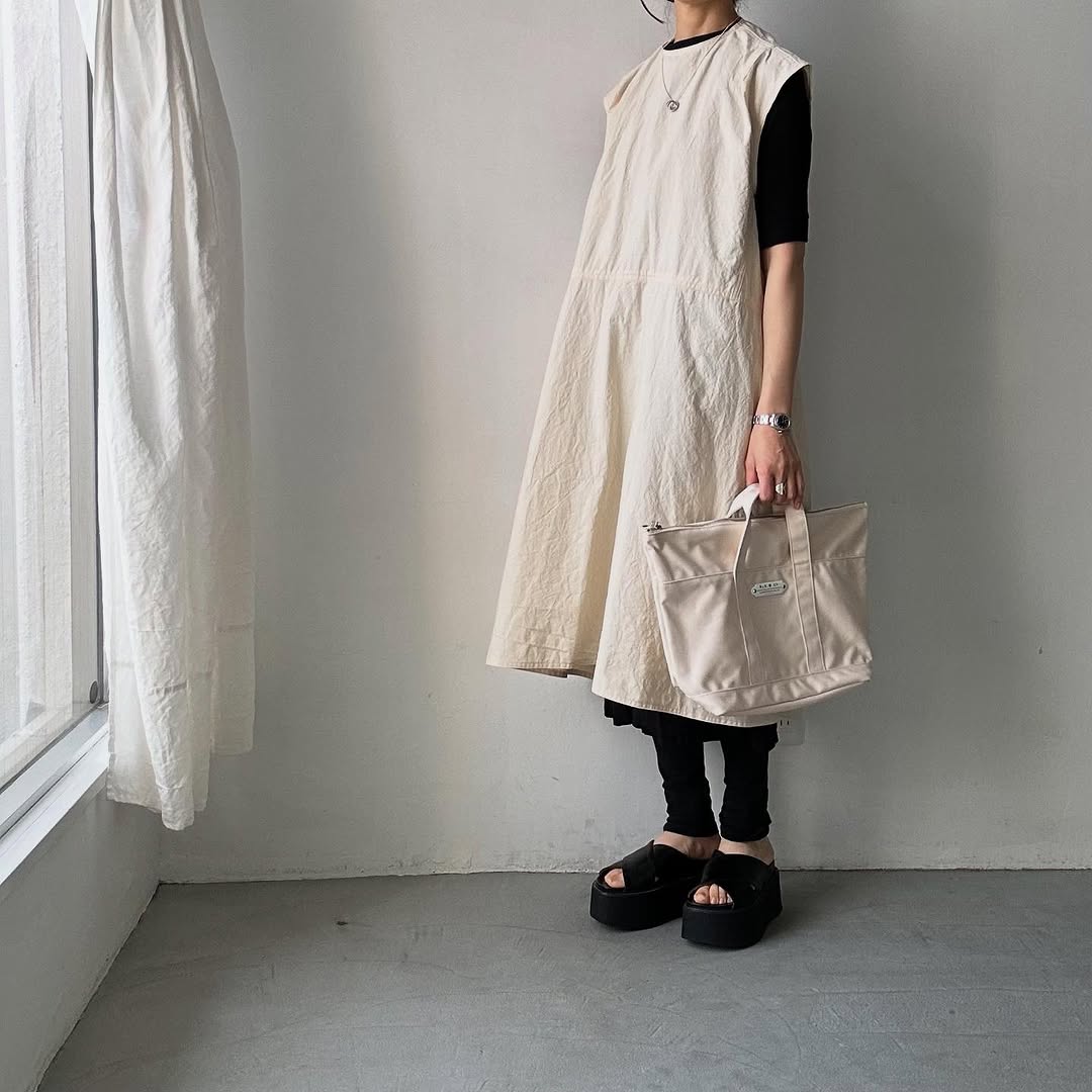 R&D.M.Co トートバッグ(ファスナー付) ナチュラル