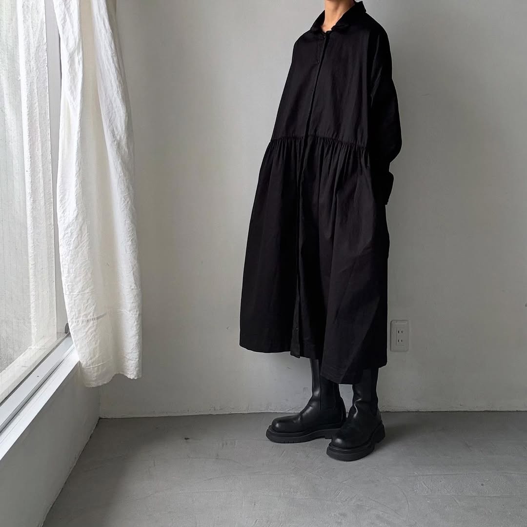 jujudhau コットンツイルカラードドレス