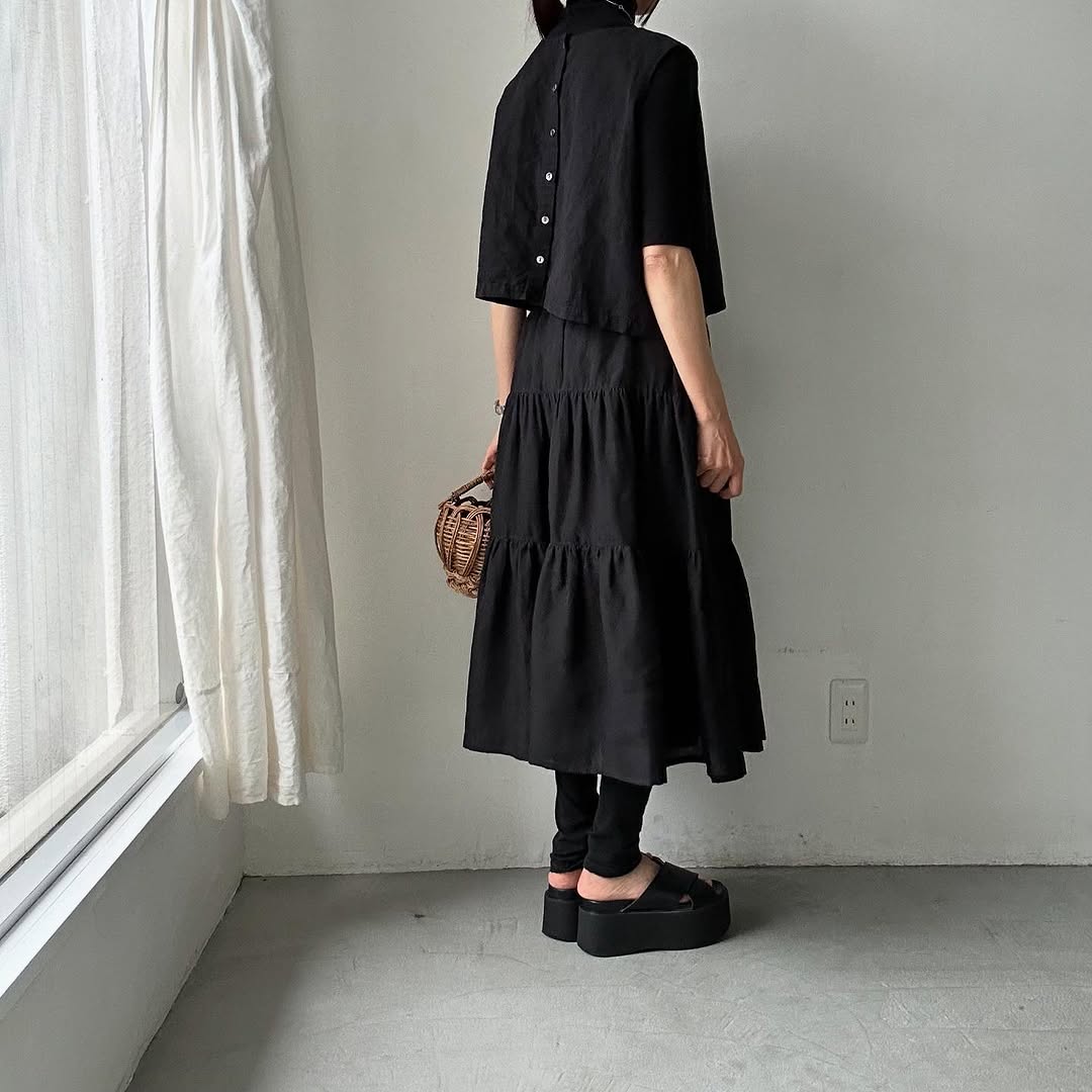 R&D.M.Co デンズリーリネンティアードスカート