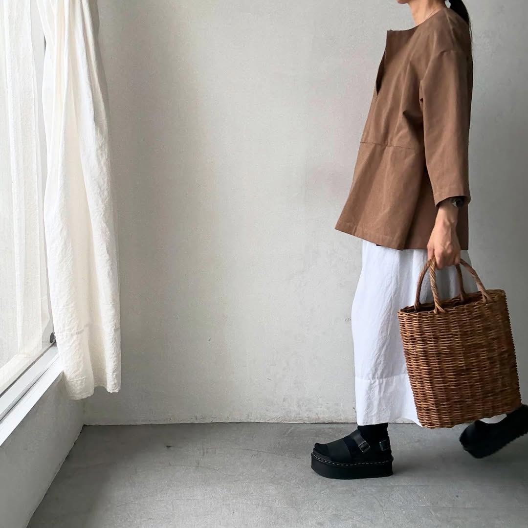 atelier d'antan Bouvetコットンプルオーバー カーキ