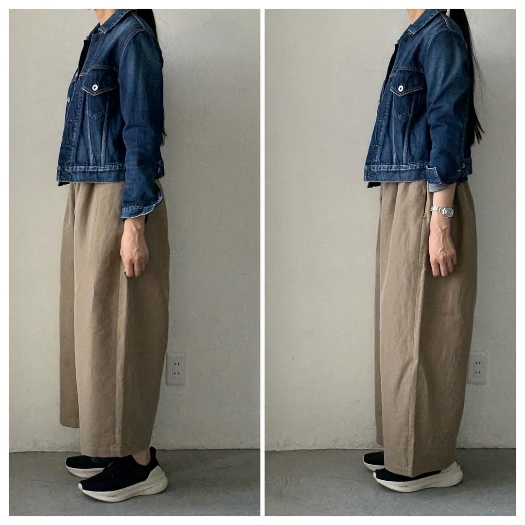 homspun ウールリネンギャザーワイドパンツ ベージュ
