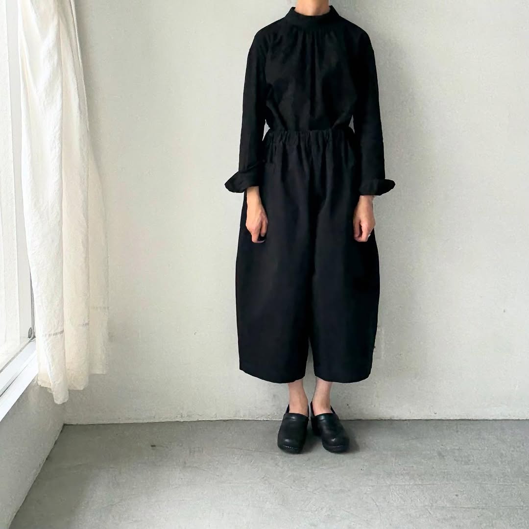 atelier d'antan Perriereコットンワイドパンツ ブラック