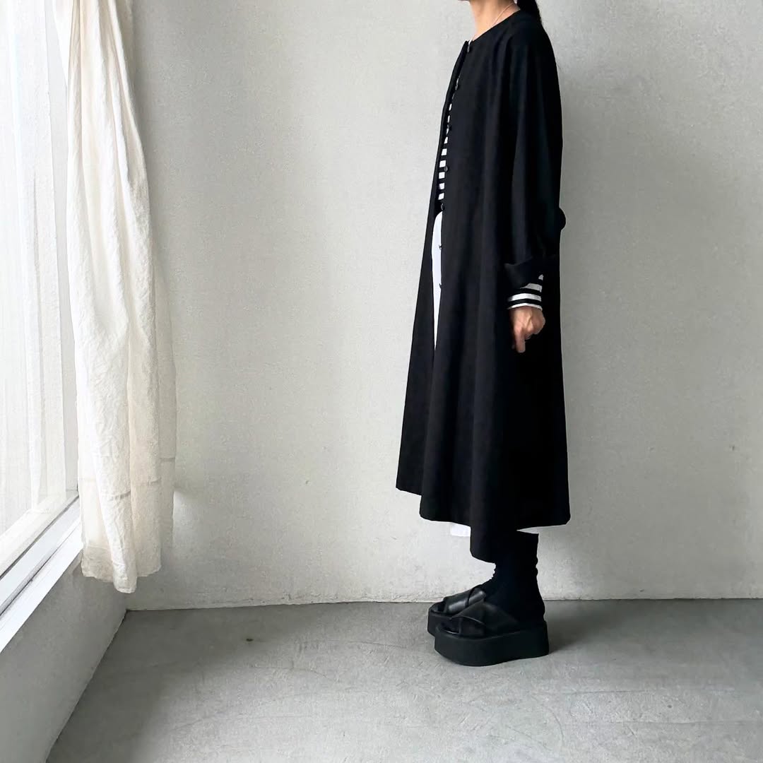 atelier naruse コットンウールシャツワンピース