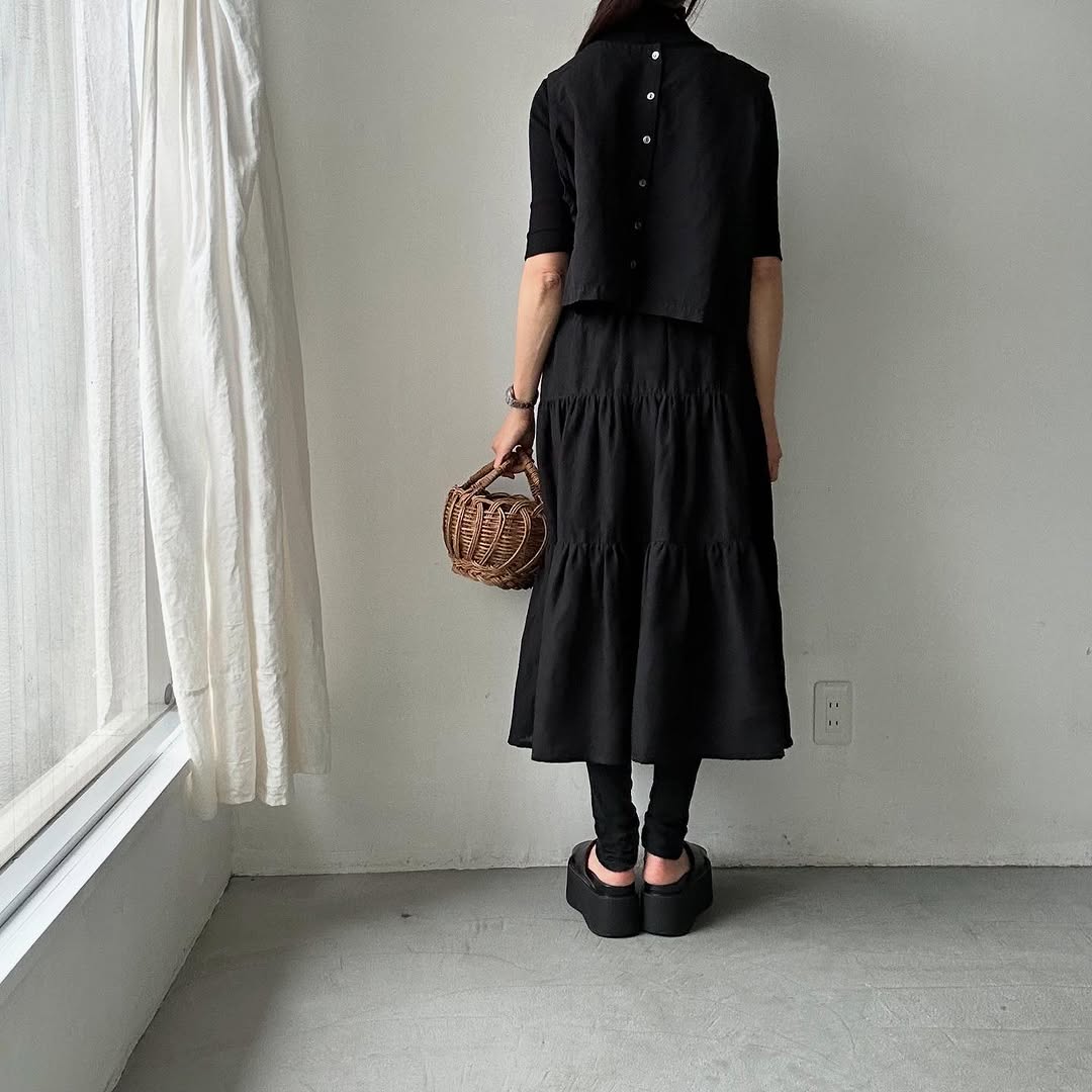 R&D.M.Co デンズリーリネンティアードスカート