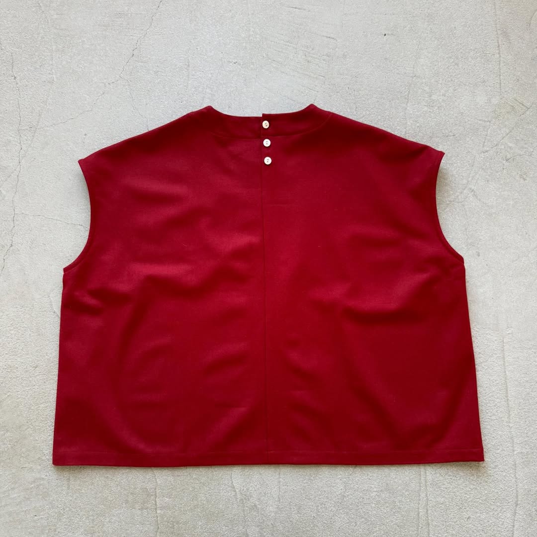 Linenya ウール混ベスト レッド