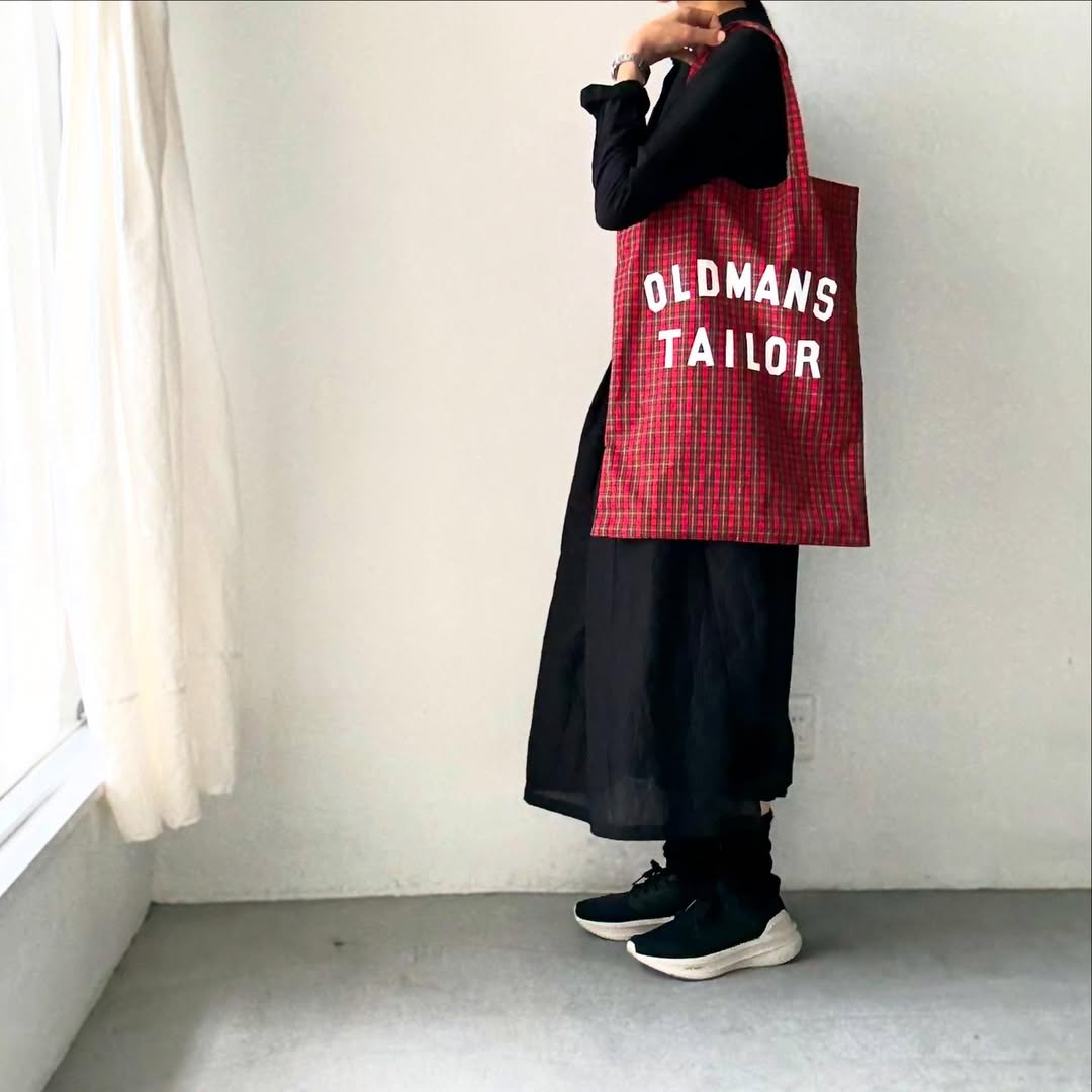 OLDMANS TAILOR OMTプリントトートバッグ レッドチェック