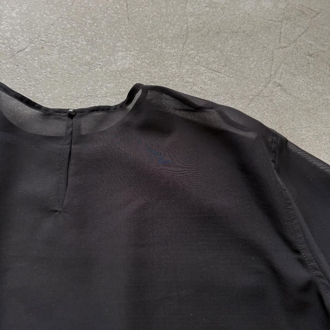 TENNE HANDCRAFTED MODERN 7分袖クルーネックオーガンジープルオーバー