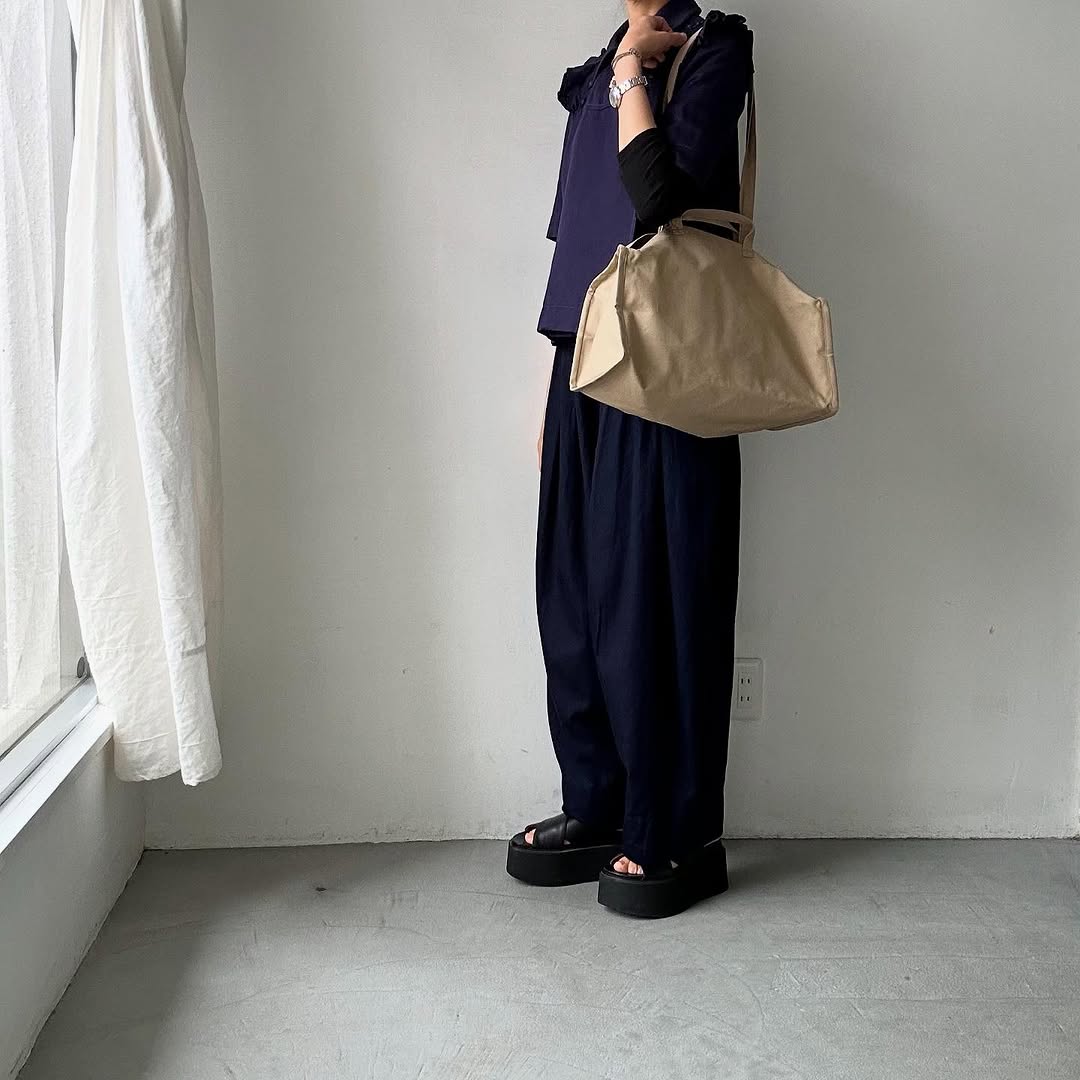 TENNE HANDCRAFTED MODERN ベンタイルコットンボストンバッグS キャメル