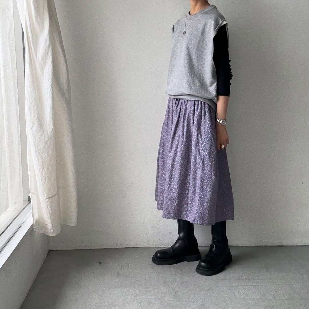 homspun コンパクト裏毛ベスト トップグレー