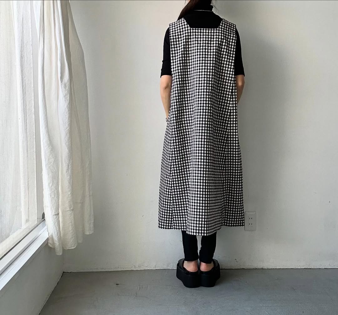 atelier d'antan Coudresギンガムコットンドレス
