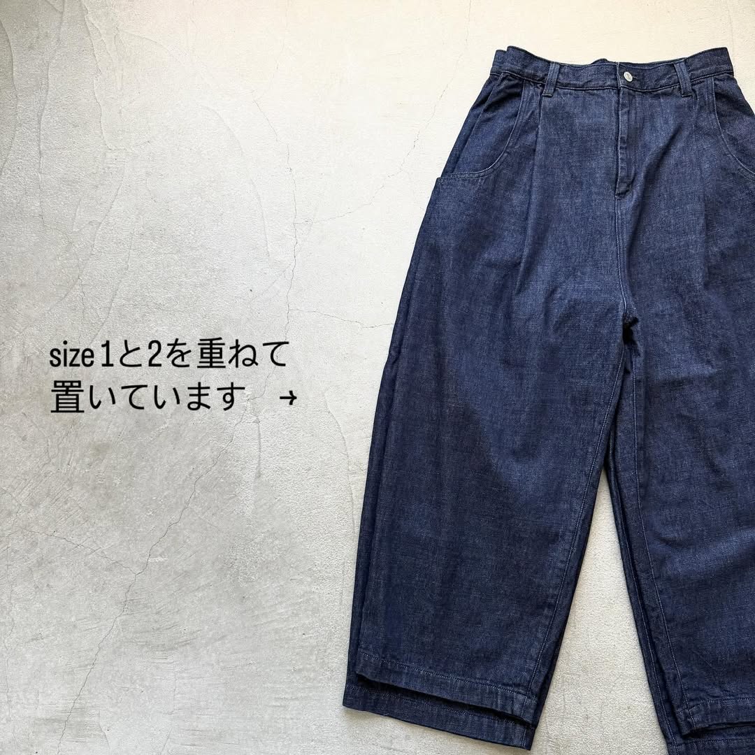atelier naruse コットンデニムタックパンツ インディゴ