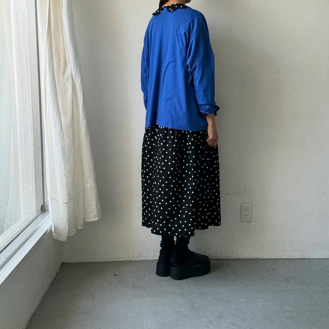 Linenya プライムクールコットン長袖カーディガン ブルー