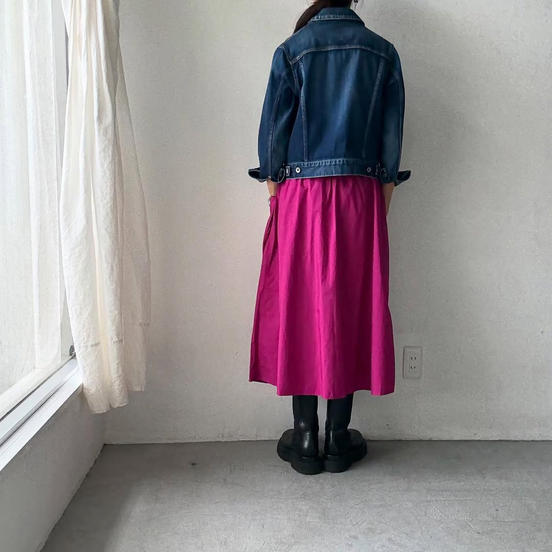 R&D.M.Co ガーメントダイタイプライターポケットスカート パンジーS