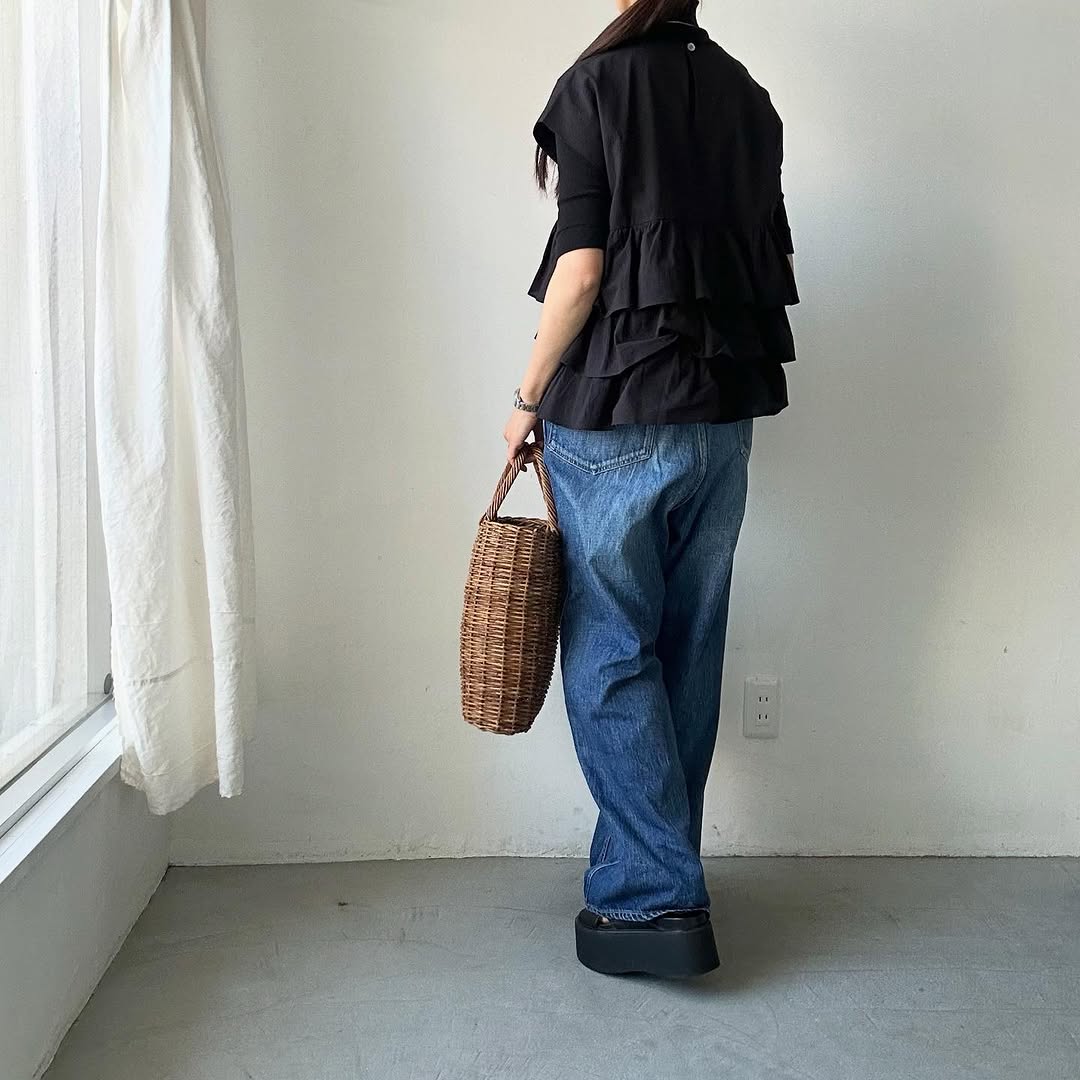cion コットンジョーゼットティアードブラウス