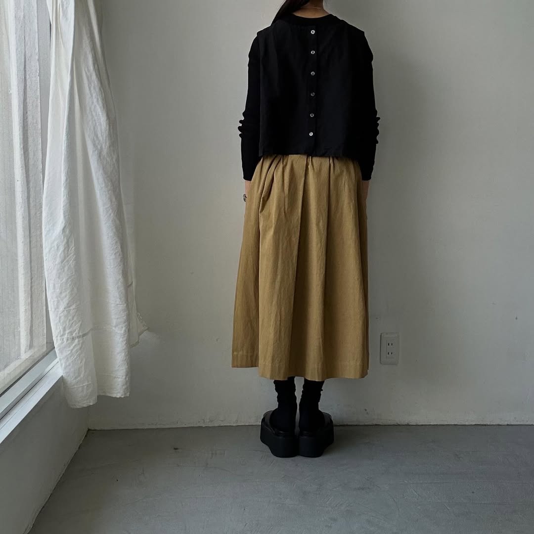 Linenya コットンタックスカート ベージュ