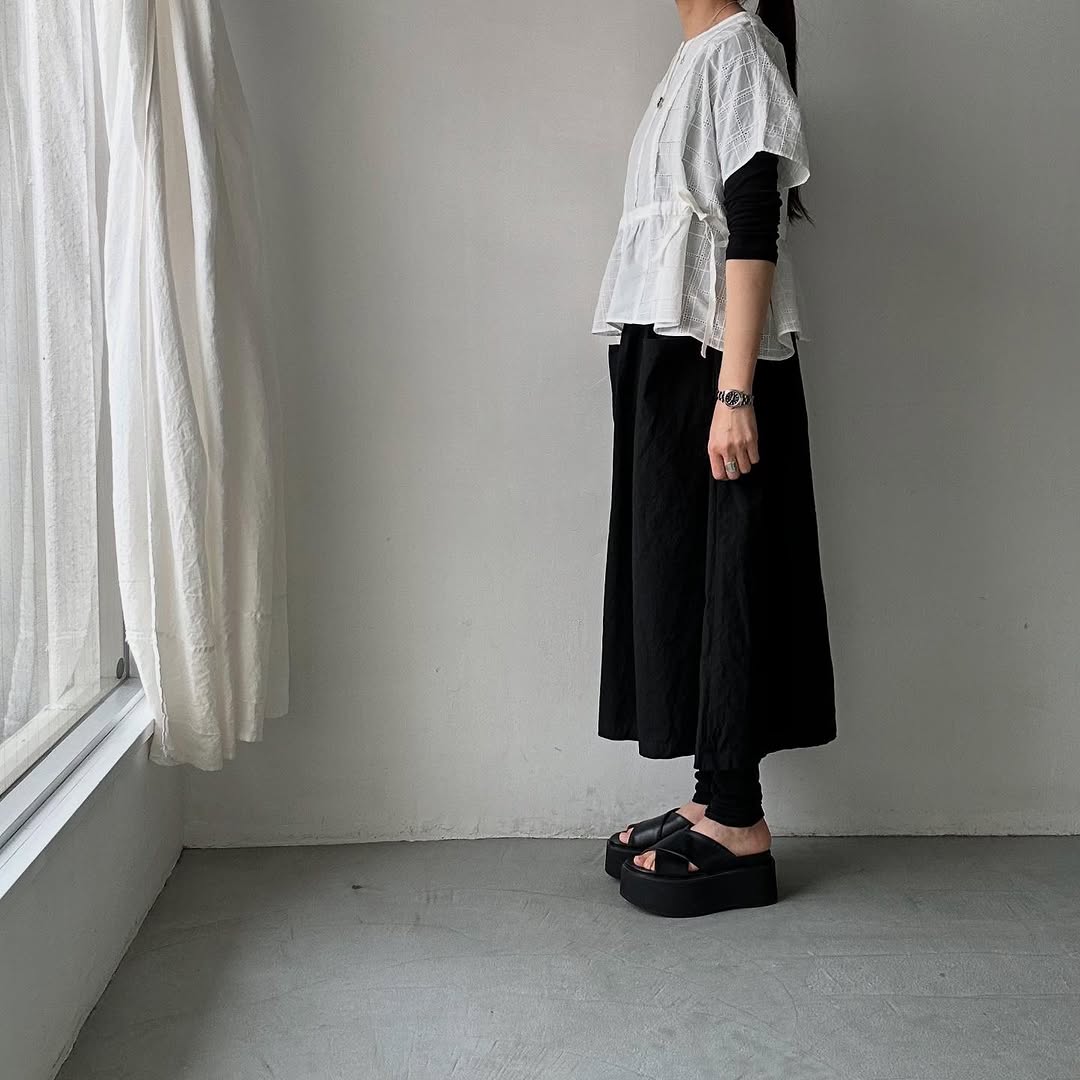 MAGALI ガーメントダイコットンレースブラウス ホワイト