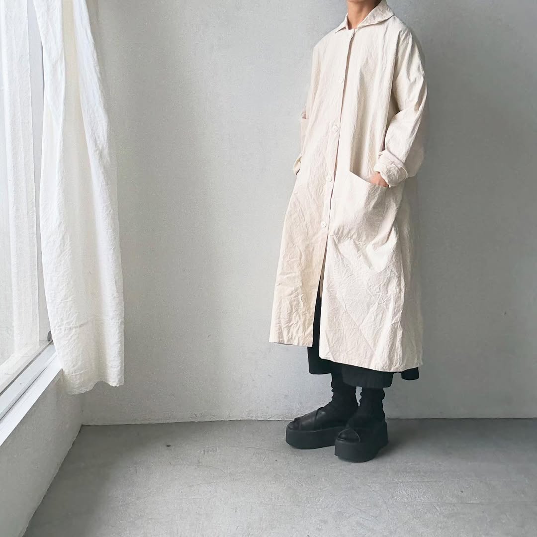 jujudhau コットンカラードコート