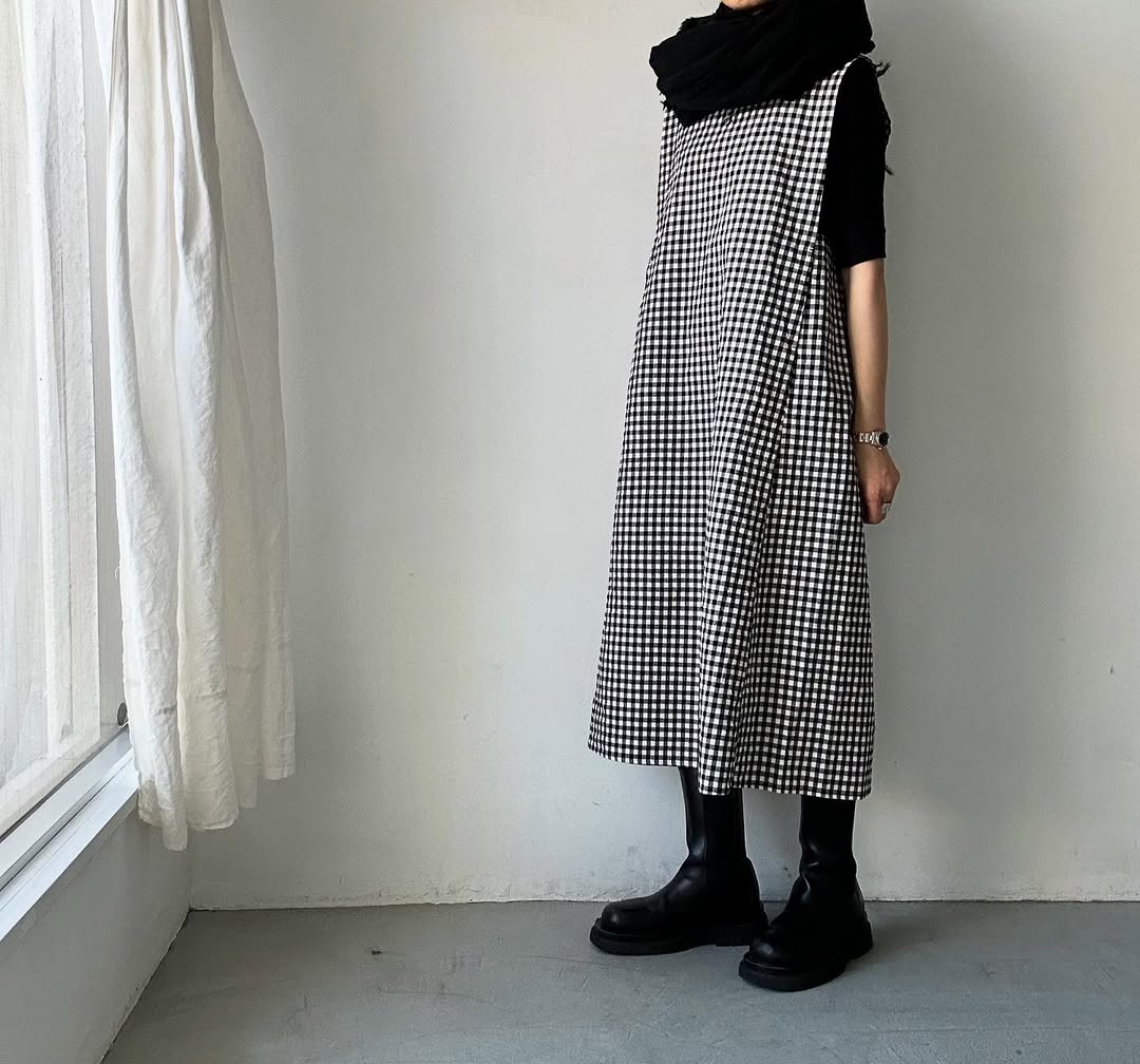 atelier d'antan Coudresギンガムコットンドレス