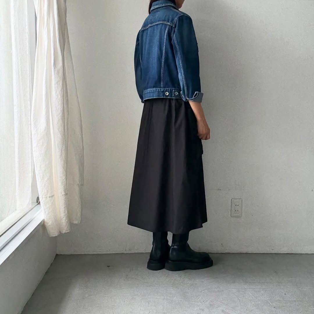R&D.M.Co ガーメントダイタイプライターポケットスカート ブラックS