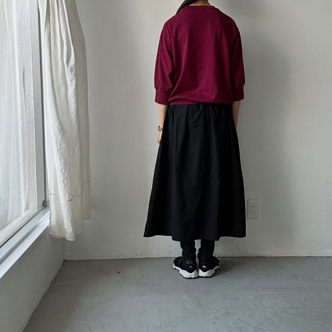 homspun 天竺6分袖プルオーバー グレープ