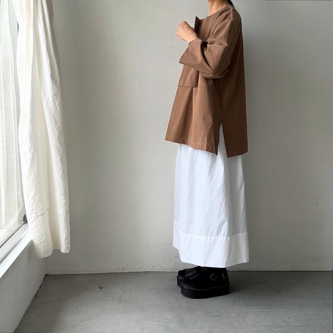 atelier d'antan Bouvetコットンプルオーバー カーキ