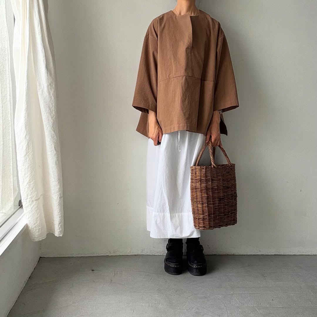 atelier d'antan Bouvetコットンプルオーバー カーキ