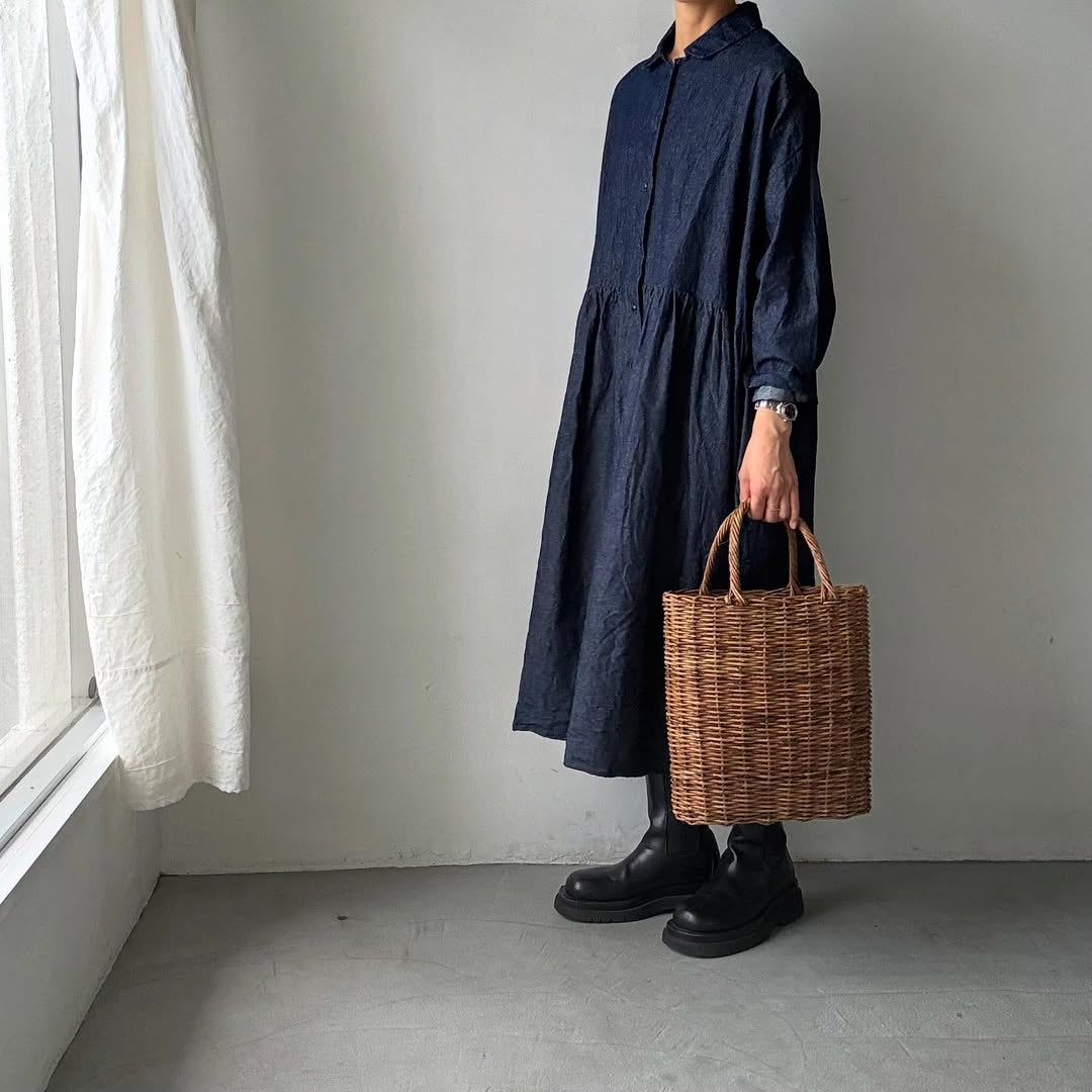 jujudhau デニムカラードドレス
