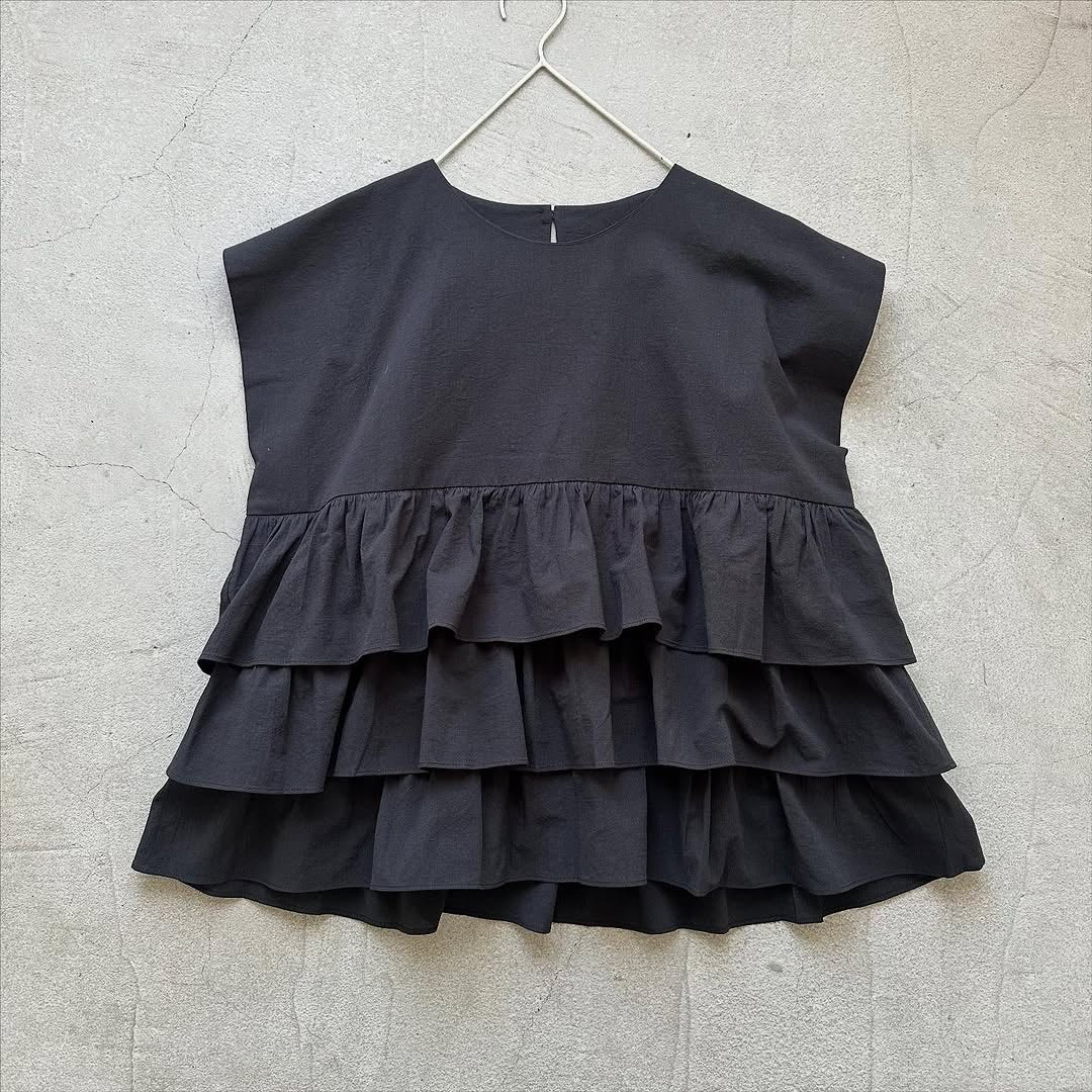 cion コットンジョーゼットティアードブラウス